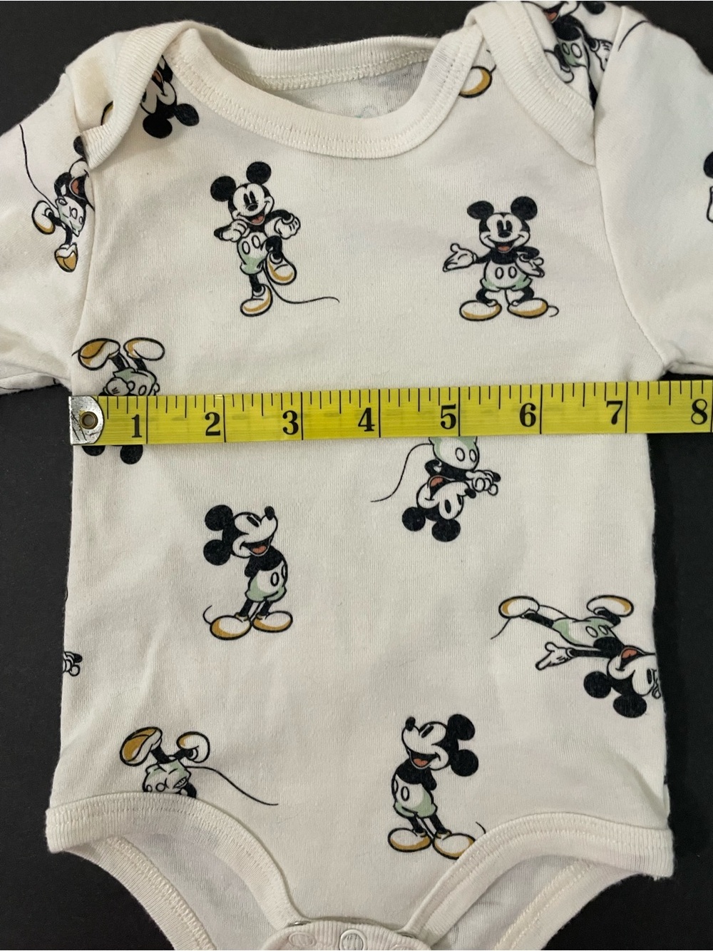 Disney Cream Mickey Mouse Printed Long-Sleeve One-Piece - Picture 6 of 10